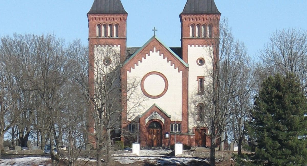 Slagen kirke i Tønsberg som representerer Tunsberg bispedømme