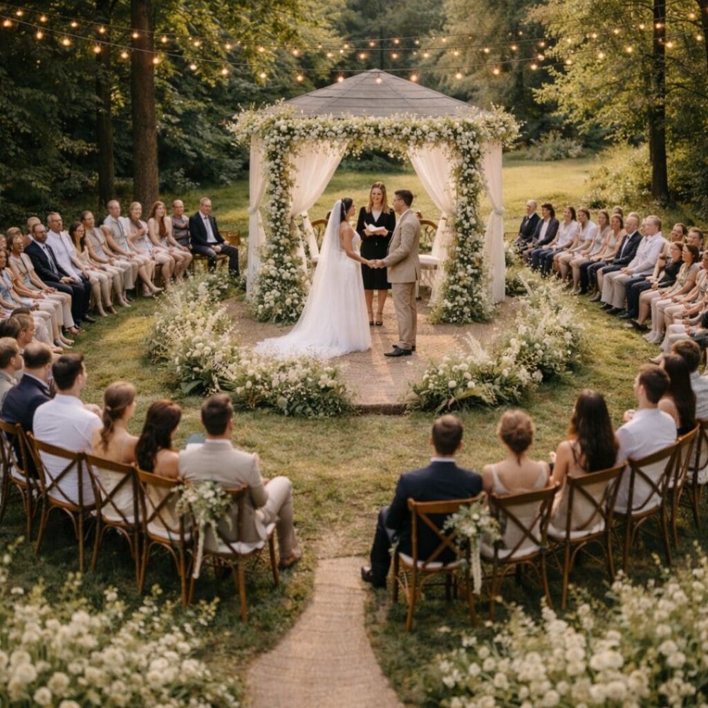 Sirkel bryllupsseremoni bryllupstrender 2026